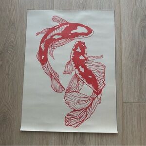 Koi Fish Canvas Art Print Poster